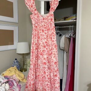 Abercrombie & Fitch Pink and White Floral Maxi Dress